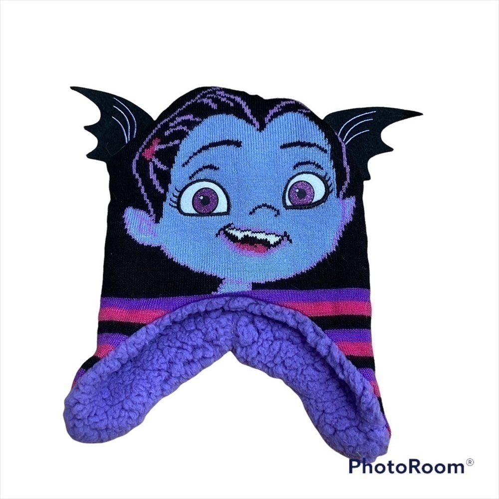 Disney Vampirina Fleece Knit Hat Toddler Girl Purple Black